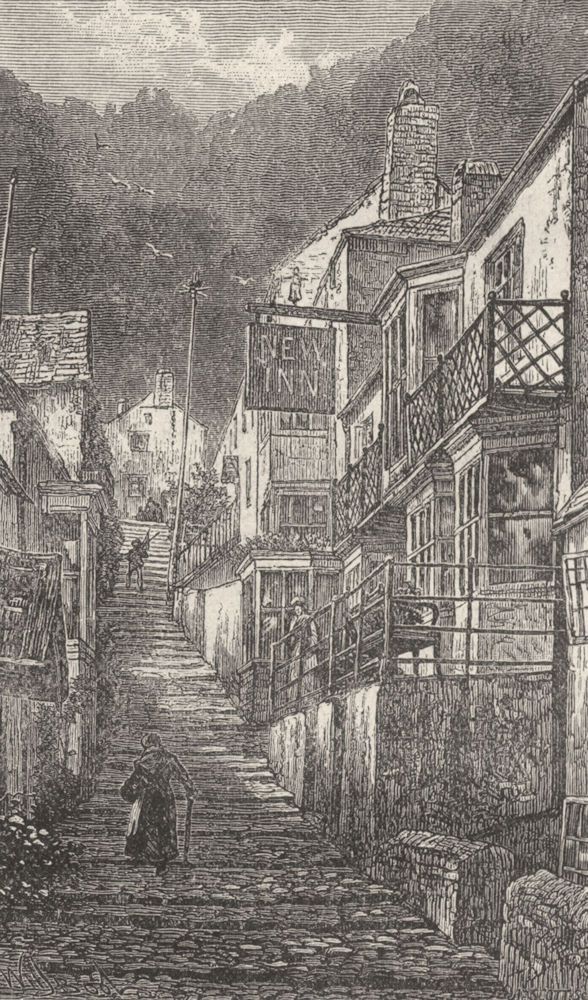 DEVON. Street of Clovelly 1898 old antique vintage print picture