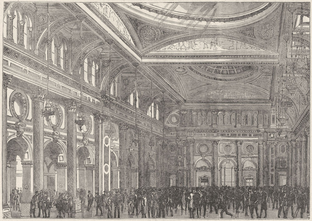 Associate Product LANCS. Manchester. Royal Exchange interior 1898 old antique print picture