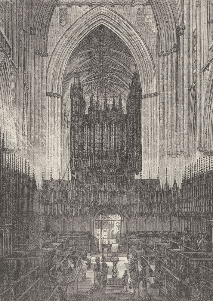 YORKS. York. Choir of Minster 1898 old antique vintage print picture
