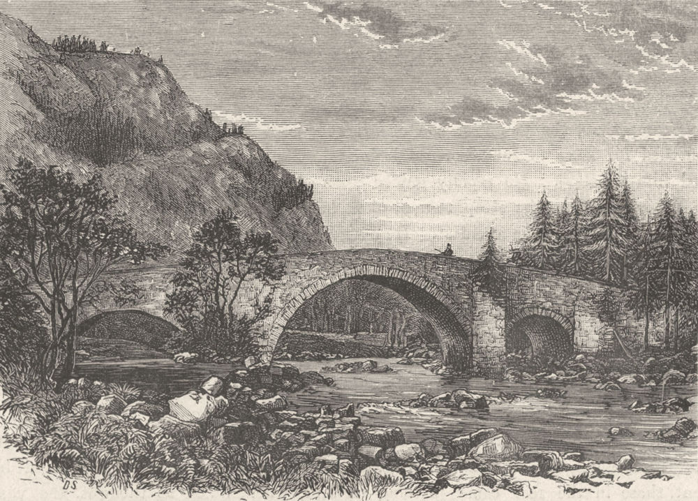 SCOTLAND. Bridge at Invercauld 1898 old antique vintage print picture