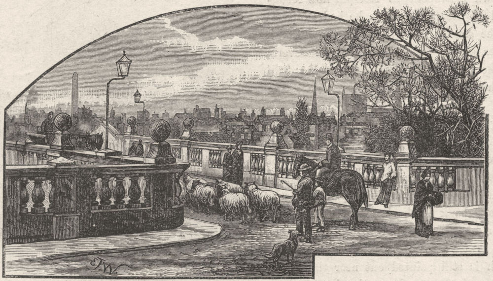 SHROPS. Shrewsbury. English bridge 1898 old antique vintage print picture