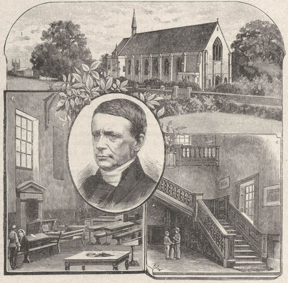 Associate Product MARLBOROUGH. Chapel; Upper School; Bishop Cotton 1898 old antique print