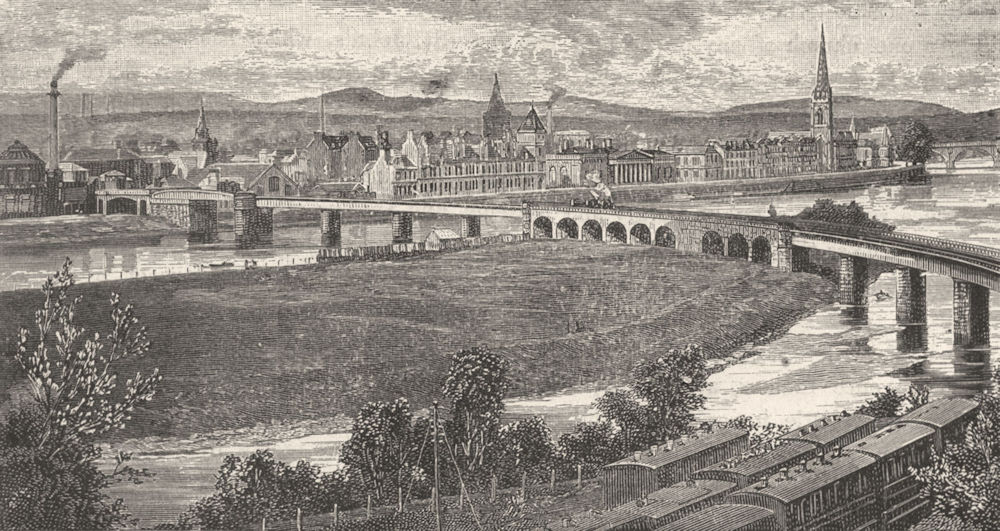 SCOTLAND. Highland Railway. Perth(1886) 1898 old antique vintage print picture