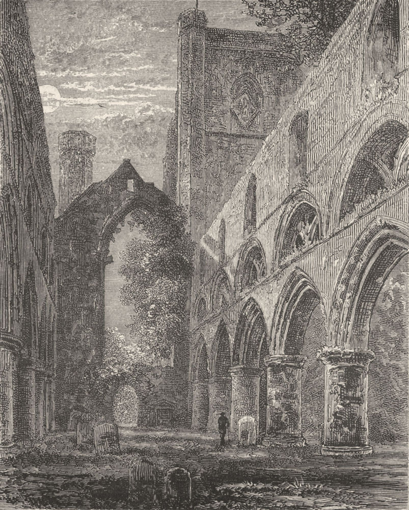 SCOTLAND. Nave of Dunkeld cathedral 1898 old antique vintage print picture