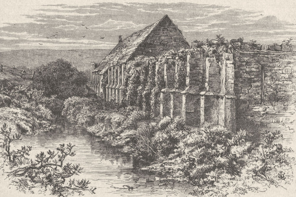 DORSET. Dorchester. Ruins, Barn, Abbotsbury Abbey 1898 old antique print