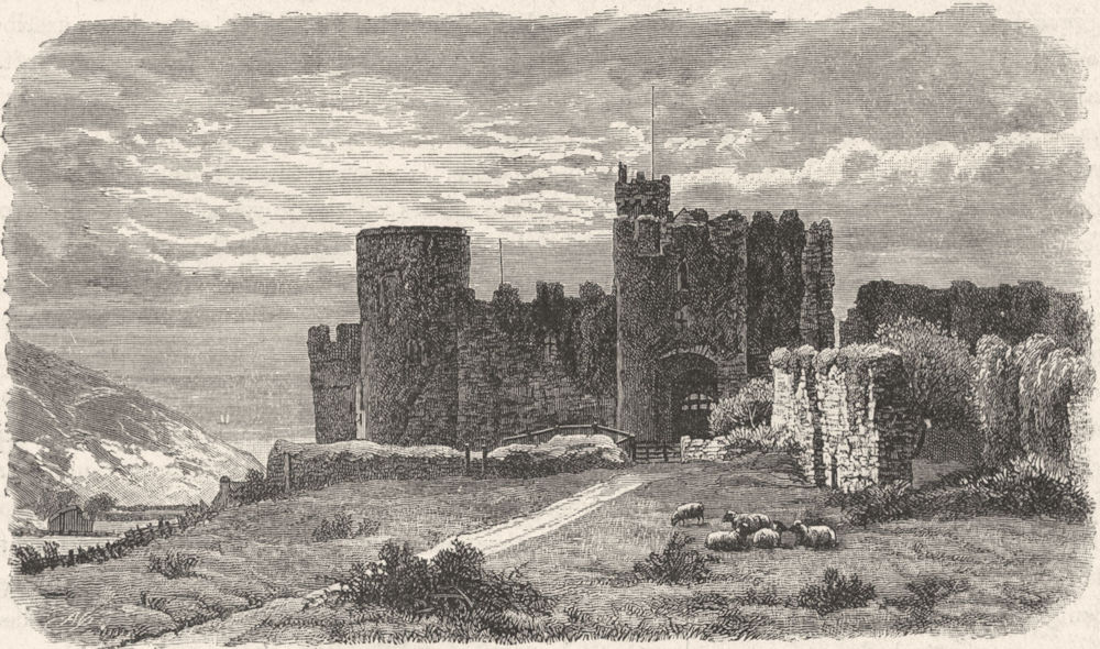 WALES. South Pembrokeshire. Manorbier Castle 1898 old antique print picture