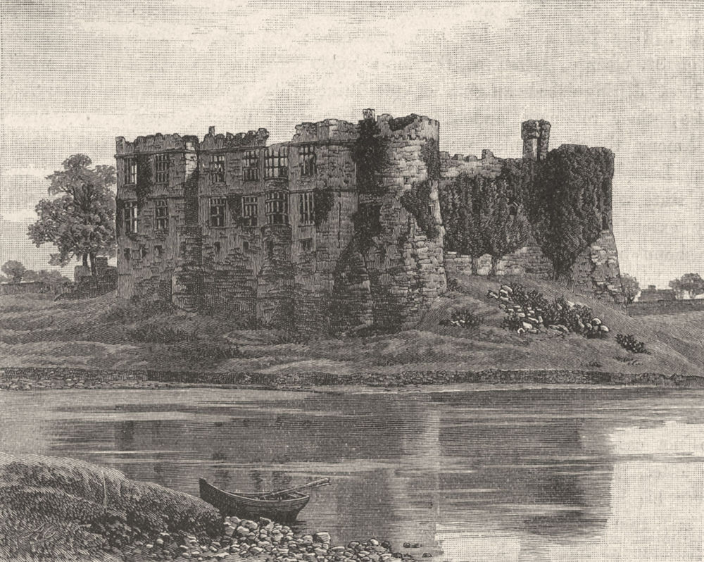 WALES. South Pembrokeshire. Carew Castle 1898 old antique print picture