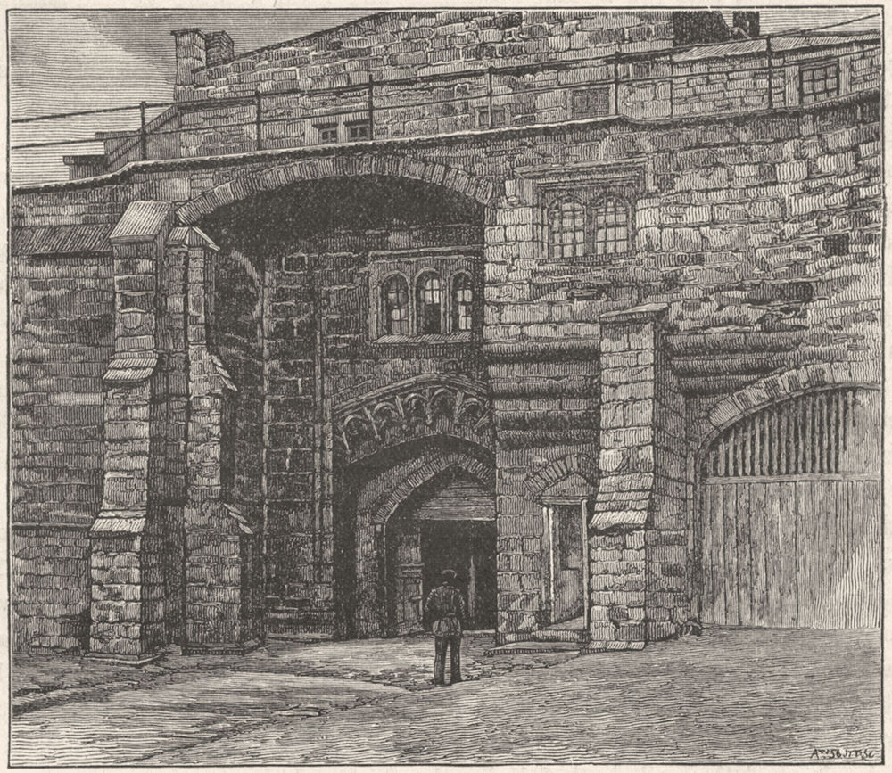 Associate Product CUMBS. Carlisle. Captain's Gate, Castle 1898 old antique vintage print picture