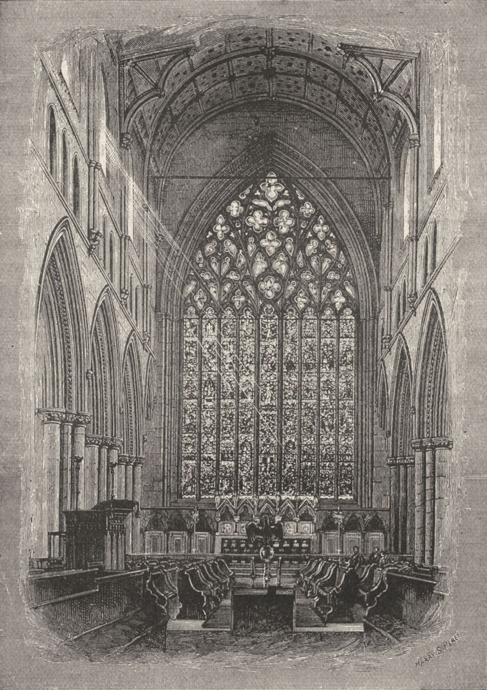 CUMBS. Carlisle. Choir of cathedral(1885) 1898 old antique print picture