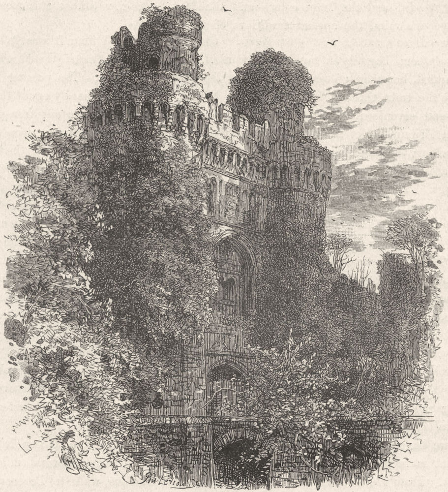 SUSSEX. Hurstmonceaux Castle 1898 old antique vintage print picture