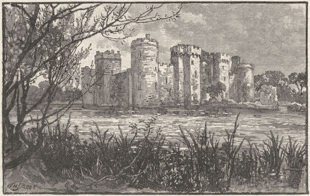 SUSSEX. Bodiam Castle 1898 old antique vintage print picture