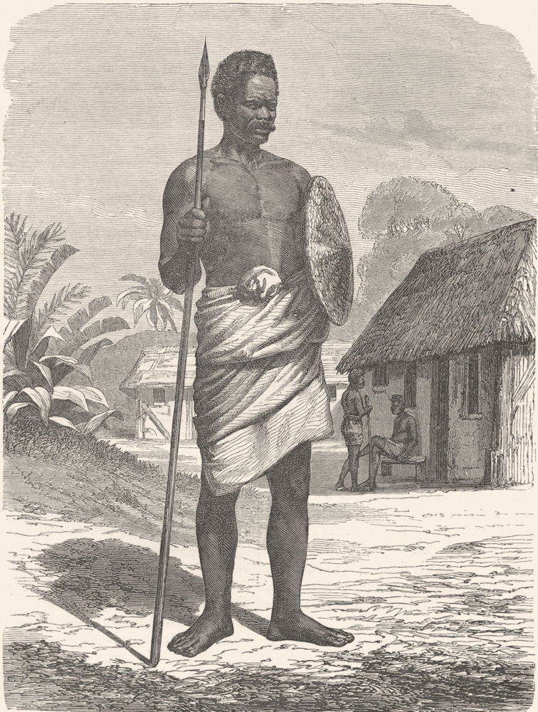 MADAGASCAR. Madecasse Soldier 1880 antique vintage print picture