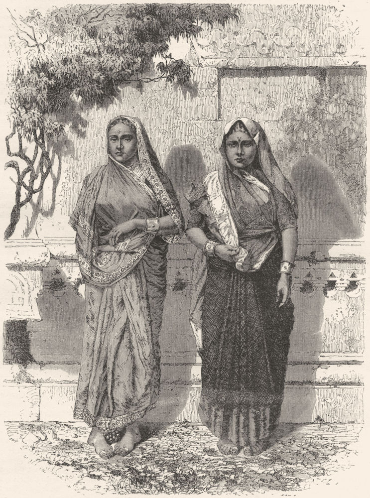 INDIA. Women of Garhwal 1880 old antique vintage print picture