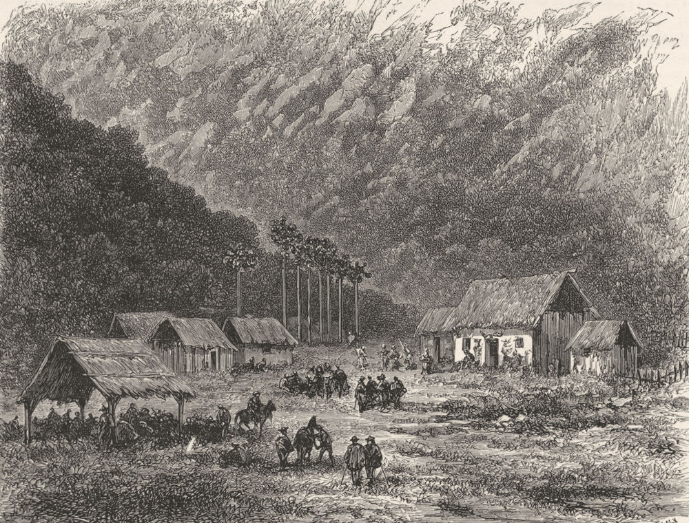 PERU. Farm, San Gavan 1880 old antique vintage print picture