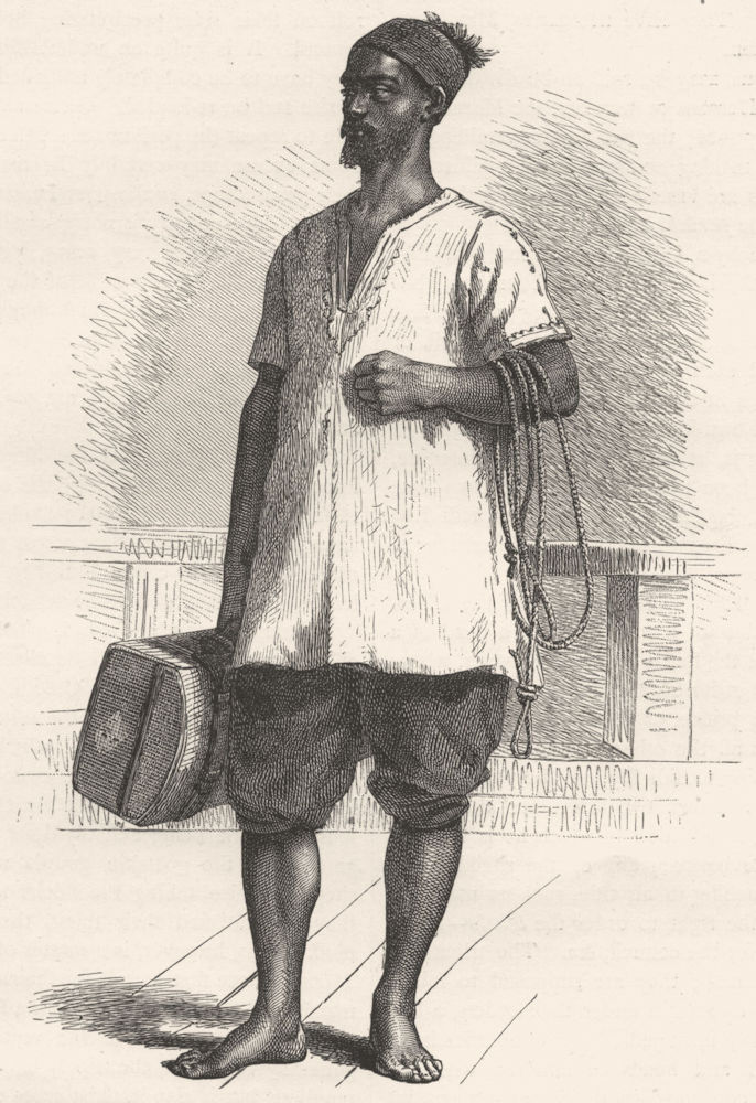 SENEGAL. Senegambia. A Porter of 1880 old antique vintage print picture