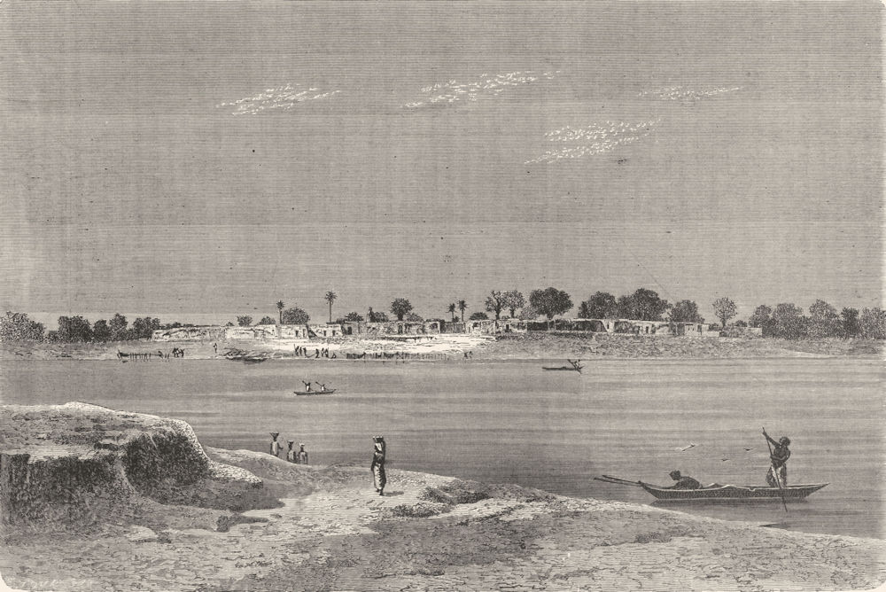 SENEGAL. Senegambia. Ferry, Upper Niger 1880 old antique vintage print picture