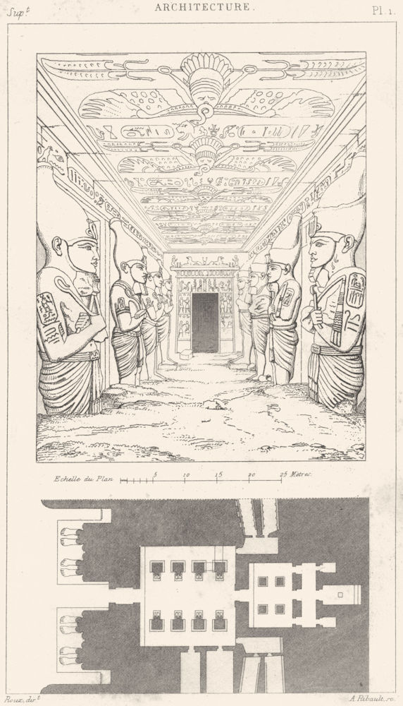 Associate Product EGYPT. Architecture. Nubie(Nubia)Speos de phre, a Abou-sembil 1875 old print