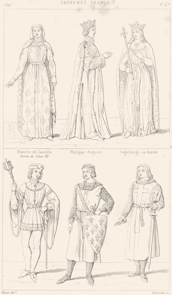 BLANCHE DE CASTILLE. Philippe Auguste; Ingelburge; Robert Clermont; Croise 1875