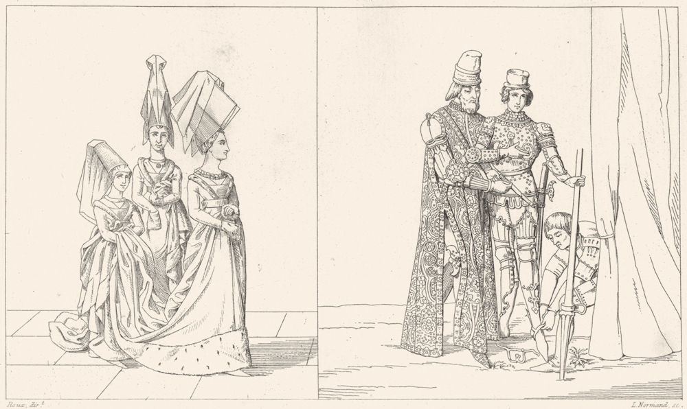 Associate Product FRANCE. Costumes. Princesse Dames d'Honneur(15C); Prince Ecuyer Valet 1875
