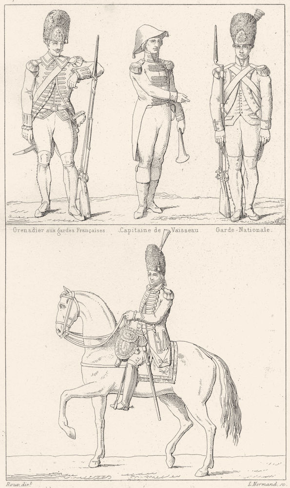 GRENADIER AUX GARDES. Capitaine Vaisseau; Officier Royal Allemand(1789) 1875