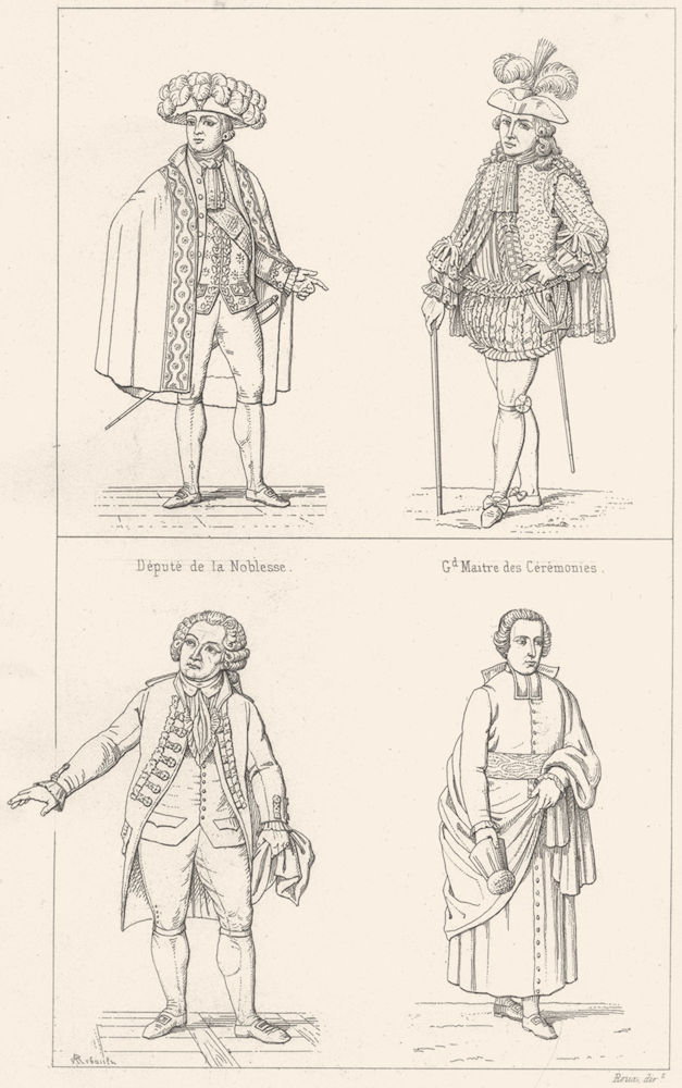 FRANCE. Depute Noblesse; Gd Maitre Ceremonies; Tiers Etat(1789); Clerge 1875