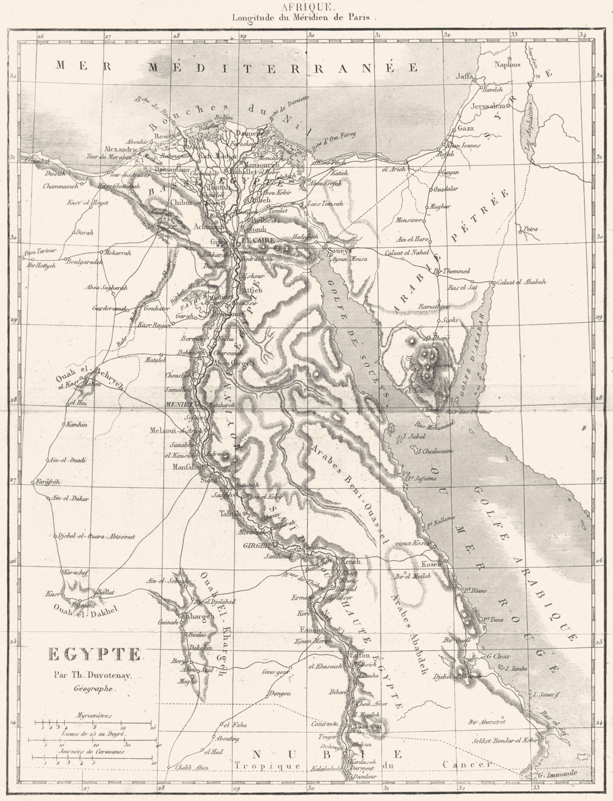 EGYPT. Afrique Africa. Egypte 1875 old antique vintage map plan chart