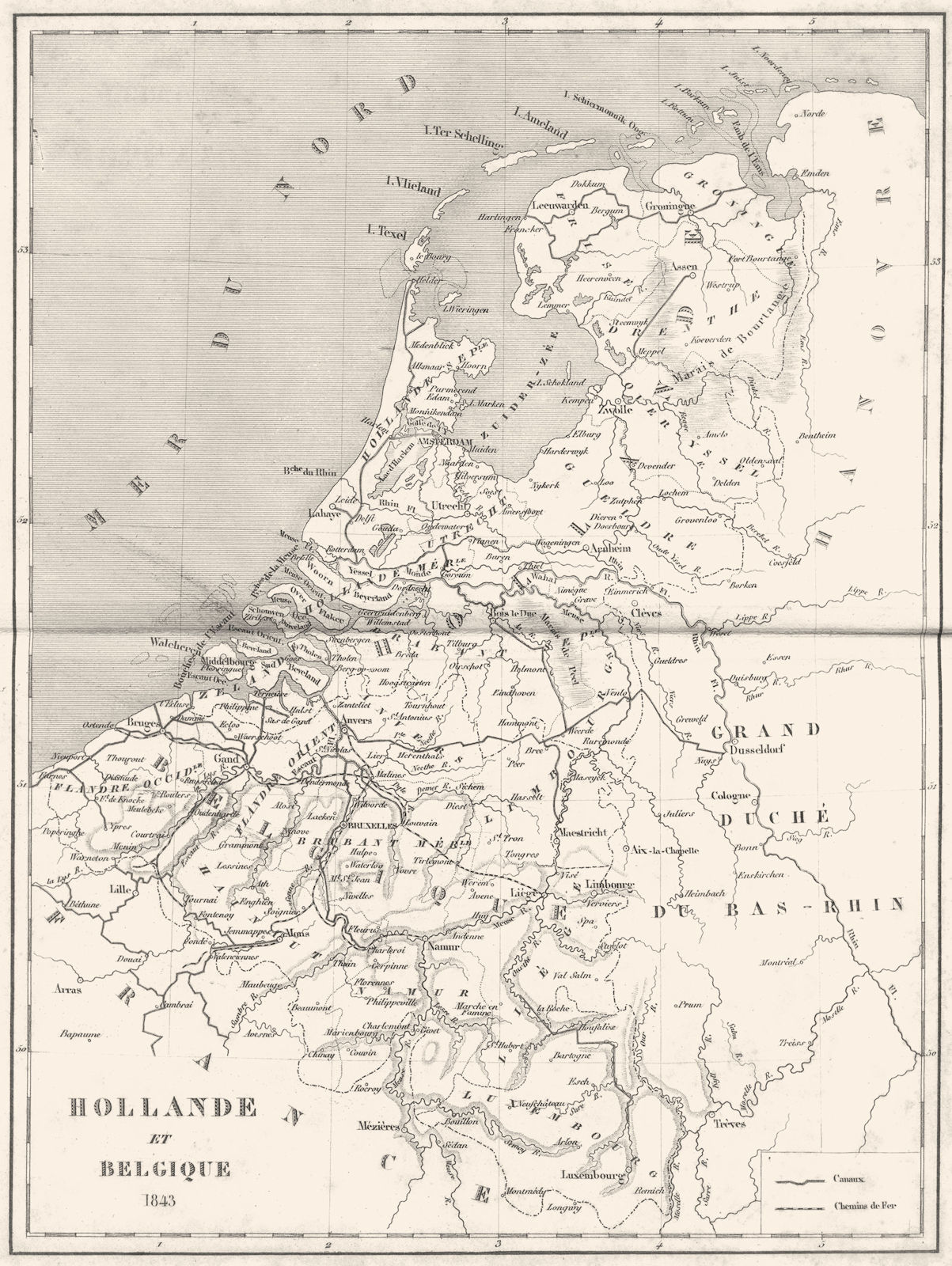 NETHERLANDS. Holland et Belgique 1843 1879 old antique vintage map plan chart