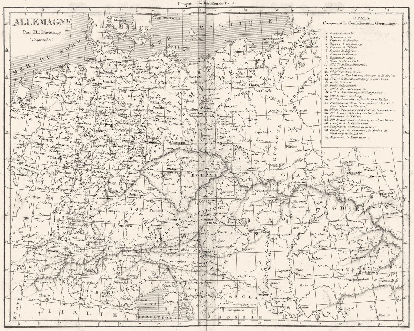 GERMANY. Allemagne 1879 old antique vintage map plan chart