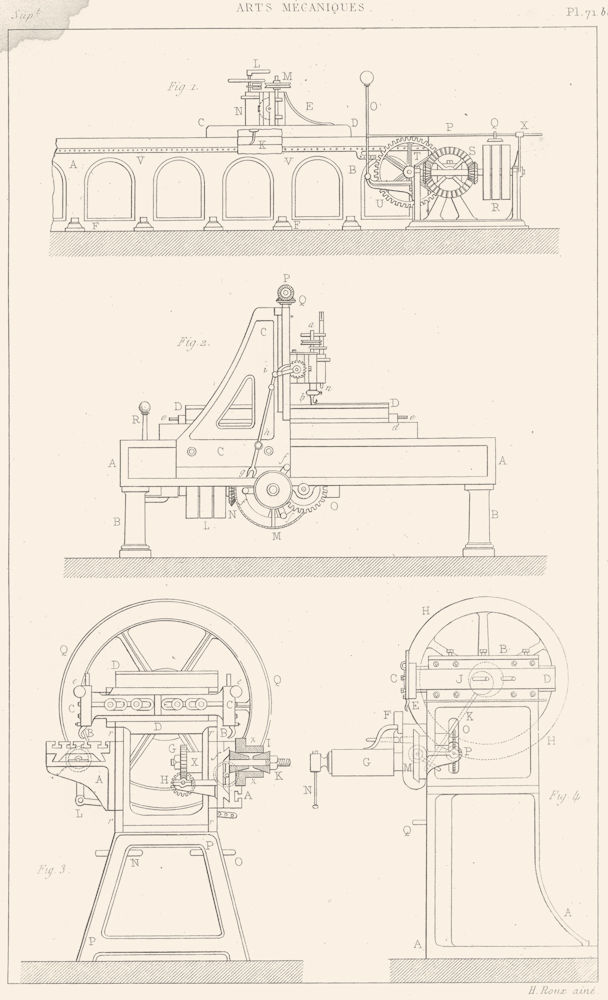 ENGINEERING. Arts Mecaniques. Machines a raboter les metaux 1879 old print