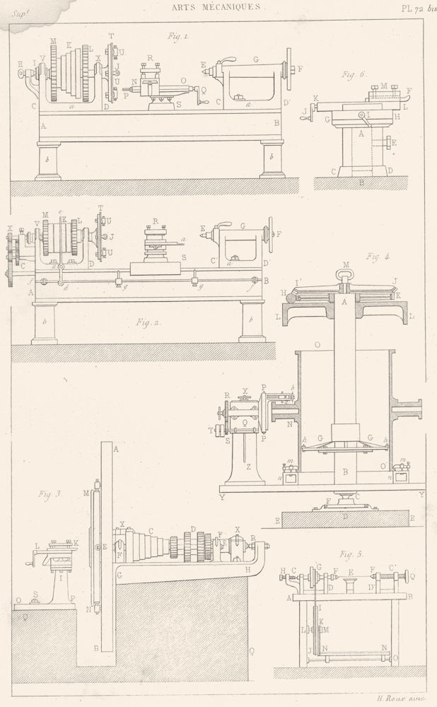 SCIENCE. Arts Mecaniques. Tours 1879 old antique vintage print picture