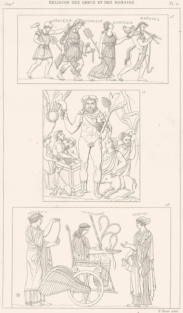 Associate Product GREEKS ROMANS. Thiase de Bacchus; Ceres, Triptoleme Proserpine; Vertumne 1879