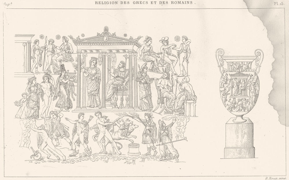 GREECE. Religion Grecs Romains. Royaume d'Hades Enfers 1879 old antique print