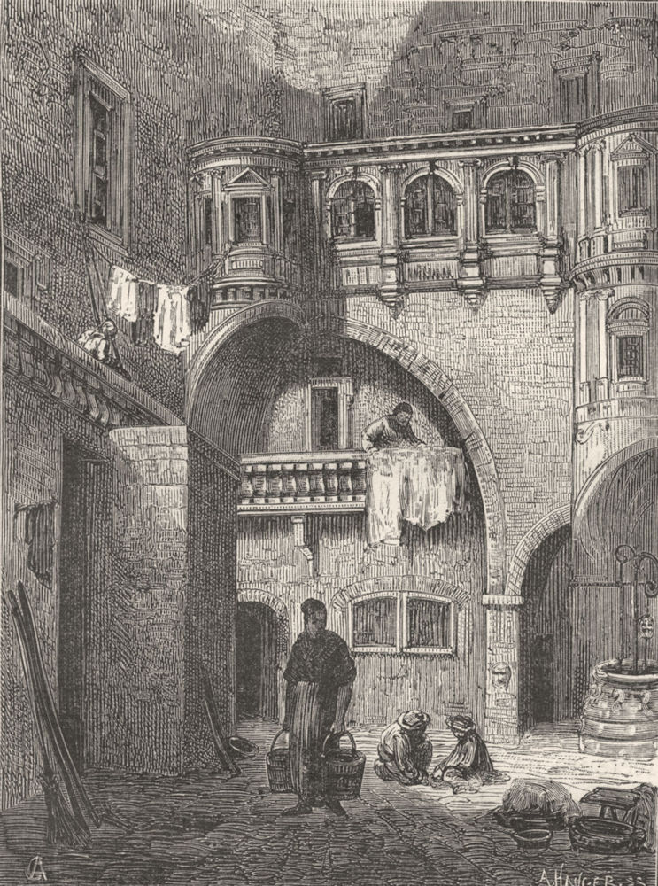 Associate Product RHÔNE. Lyon. Maison de Philibert Delorme, rue de la Juiverie 1880 old print