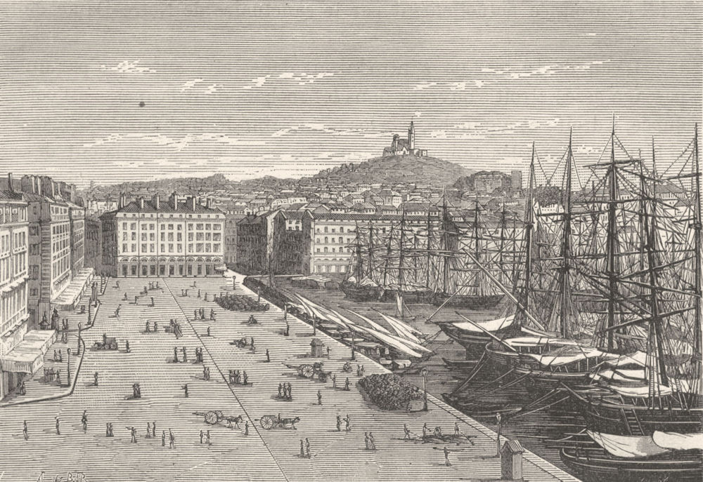 BOUCHES-DU-RHÔNE. Marseille. Le port Vieux 1880 old antique print picture