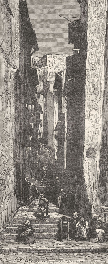 BOUCHES-DU-RHÔNE. Marseille. La rue Mayousse 1880 old antique print picture