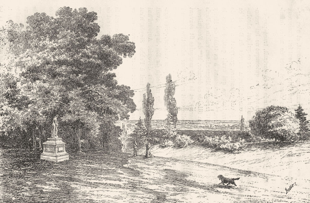 BOUCHES-DU-RHÔNE. Le parc et le jardin du Verduron 1880 old antique print