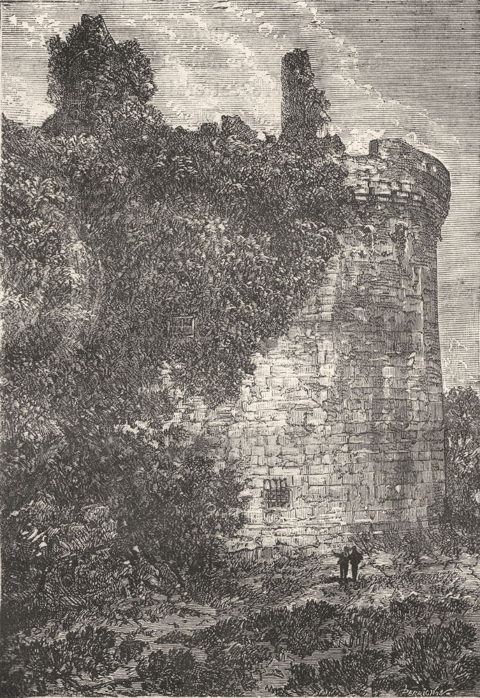 LOIRE-ATLANTIQUE. Clisson. Tour de la prison 1880 old print picture