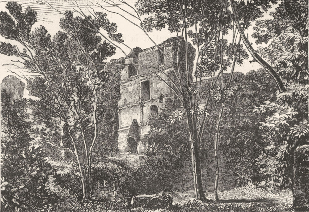 LOIRE-ATLANTIQUE. Clisson. Interieur du Donjon 1880 old print picture