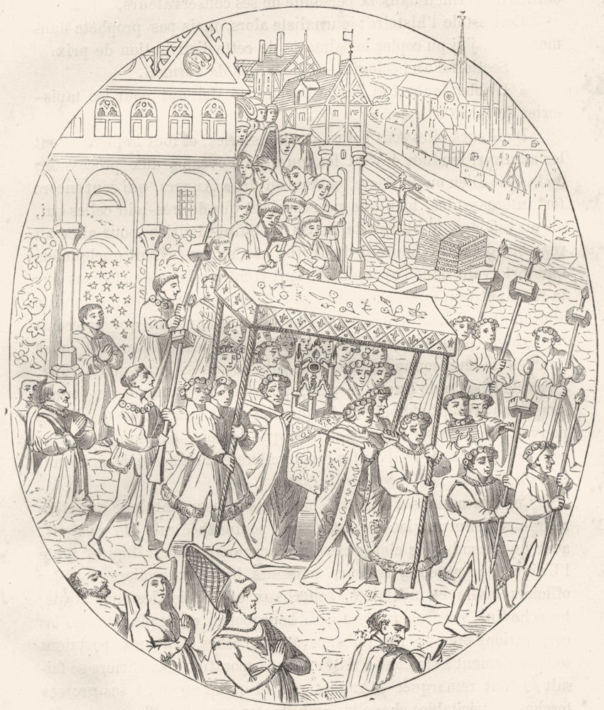 Associate Product MAINE-LOIRE. Angers. Corporation Joailliers aux processions du Sacre 1880