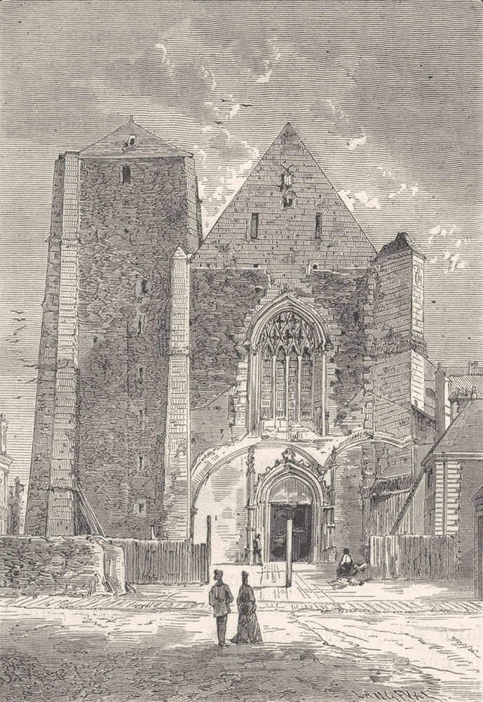 MAINE-ET-LOIRE. Angers. L'Eglise Saint-Serge 1880 old antique print picture