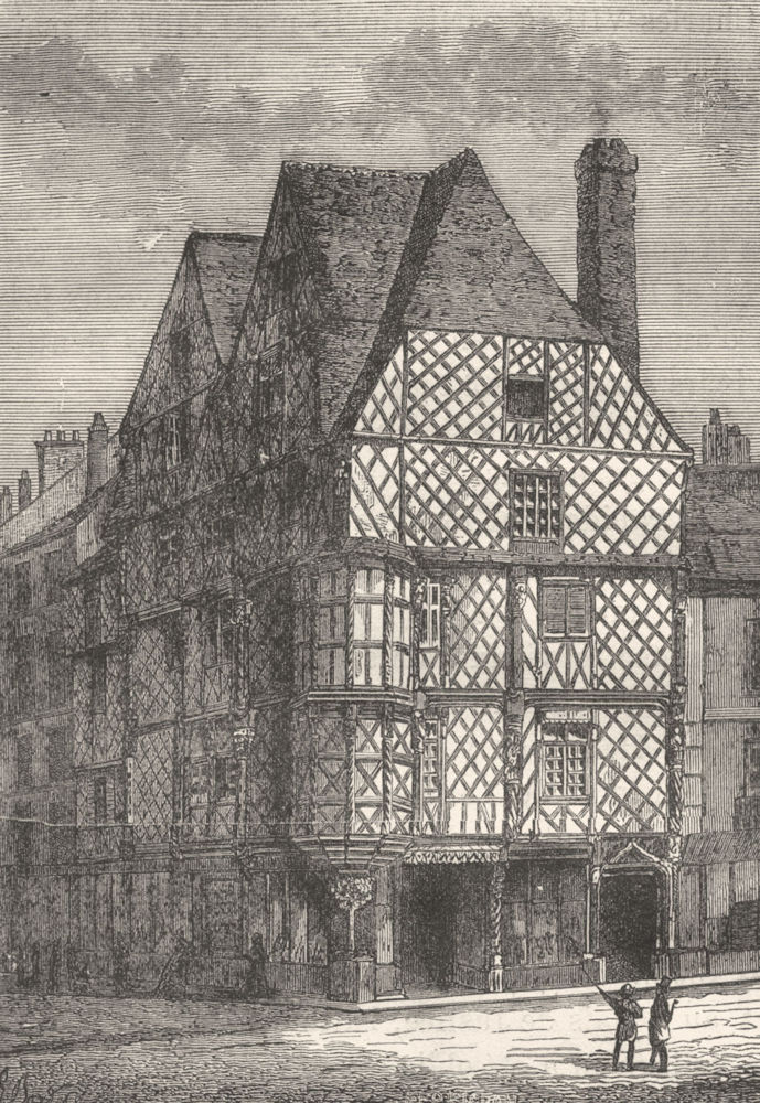 MAINE-ET-LOIRE. Angers. Le Logis Adam 1880 old antique vintage print picture