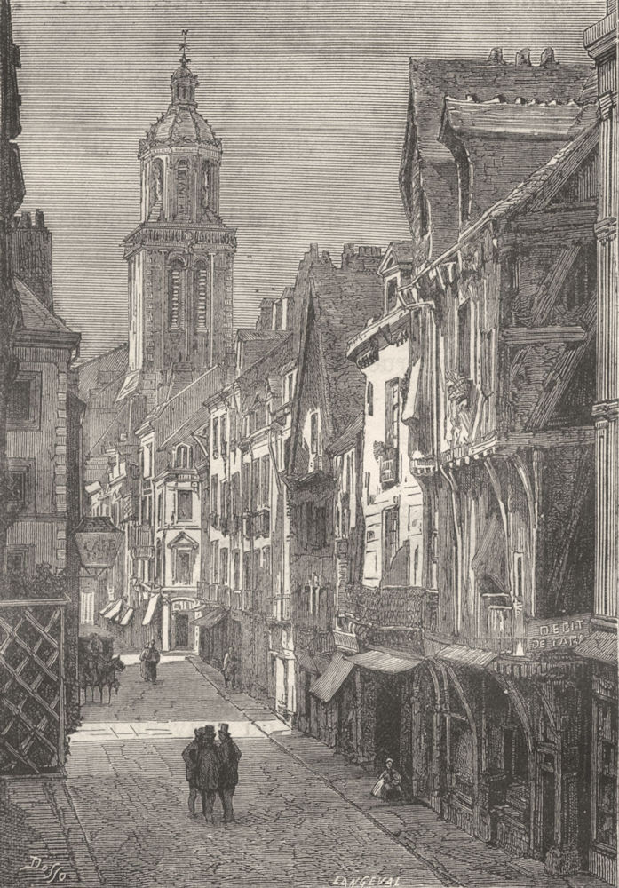 MAINE-LOIRE. Angers. L'Eglise de Trinite(rue Beaurepaire) 1880 old print