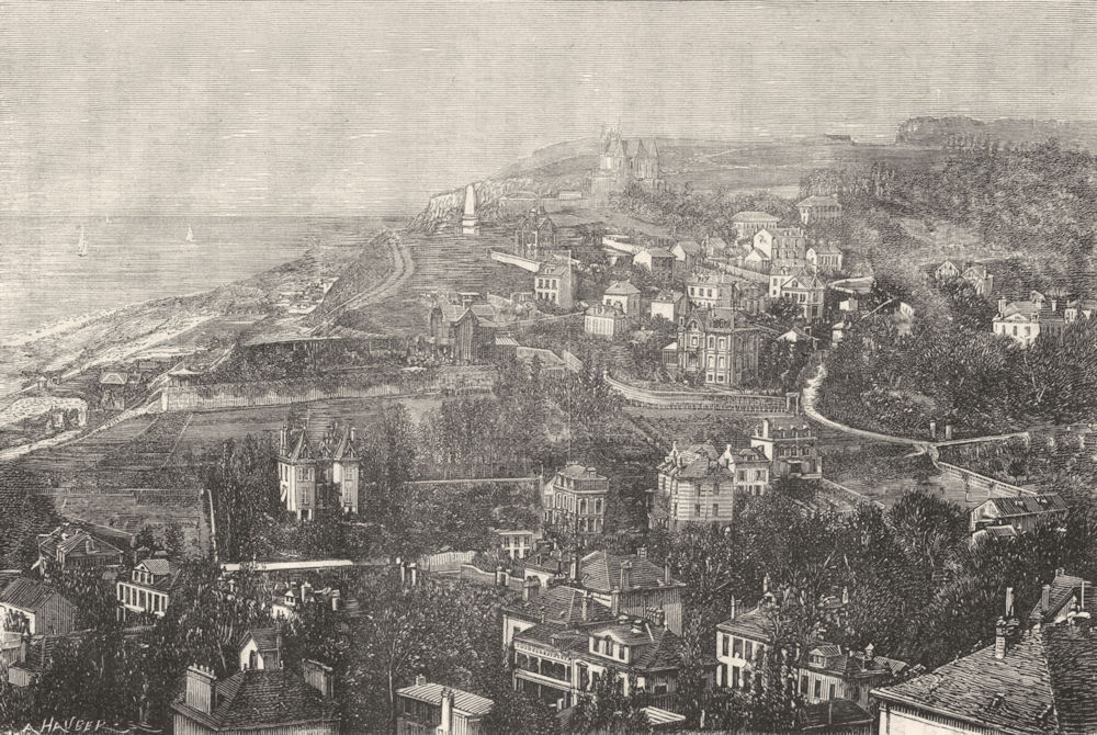 SEINE-MARITIME. Le Havre. Vue generale de Sainte-Adresse 1880 old print
