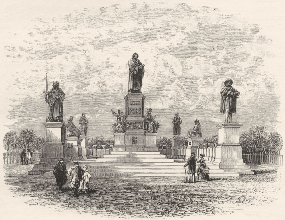 Associate Product GERMANY. The Black Forest. Luther Monument, Worms c1893 old antique print