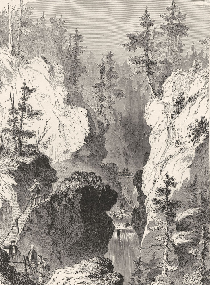 GERMANY. Black Forest. Glen & Cascade Allerheiligen;  c1893 old antique print