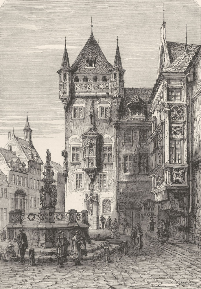 GERMANY. House of Nassau, Nuremberg c1893 old antique vintage print picture
