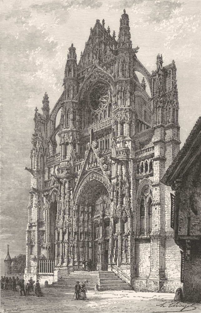 OISE. Beauvais Cathedral c1878 old antique vintage print picture