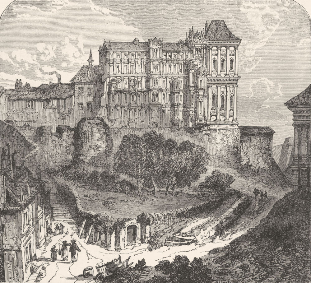 LOIR-ET-CHER. Loire valley. Blois, with Castle c1878 old antique print picture