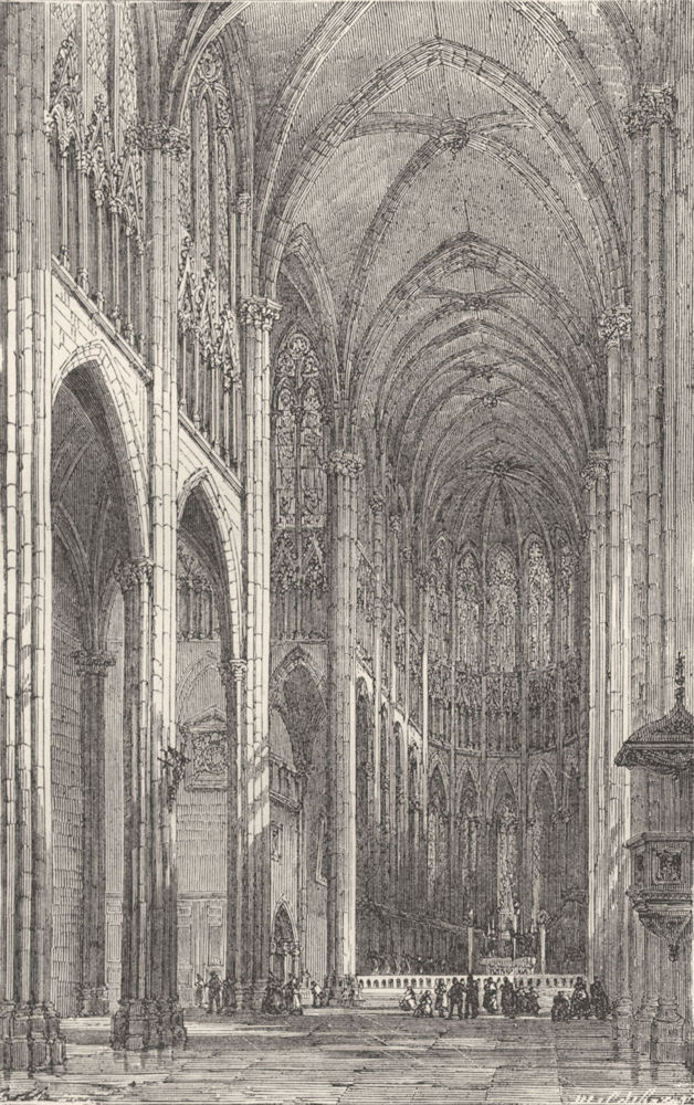 PUY-DE-DÔME. Auvergne & Cevennes. Clermont-Ferrand cathedral c1878 old print