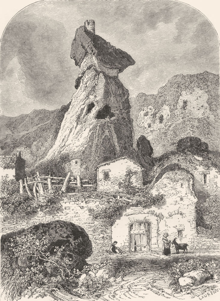 Associate Product PUY-DE-DÔME. Auvergne and the Cevennes. Tower of Maurifolet c1878 old print